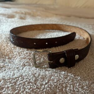 Unisex Vintage Brown Leather Belt
